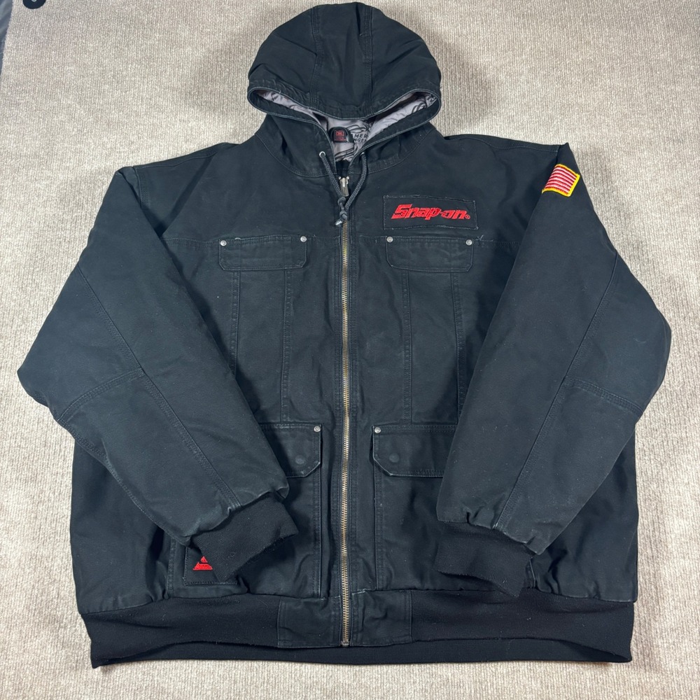 Snap-On Black Full Zip Workwear Jacket Men's Size‎ 3XL EUC